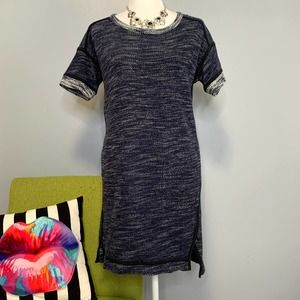 Madewell Blue Knit Textured Sweater Casual Dress